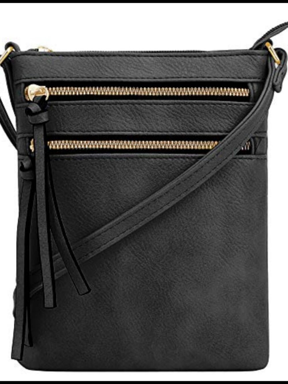 PU Leather Crossbody Bag Multi Pocket Adjustable Strap Shoulder Purse